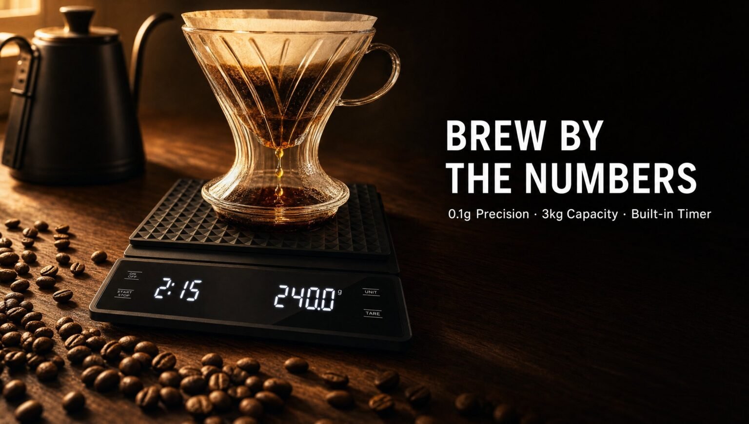 Axeon coffee scale brand hero visual