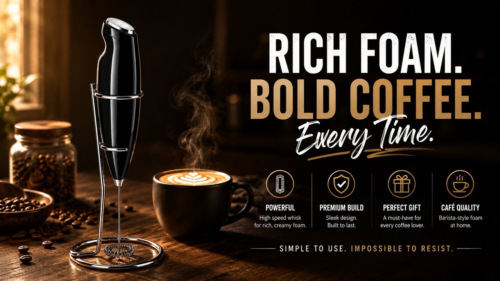 Axeon milk frother brand visual