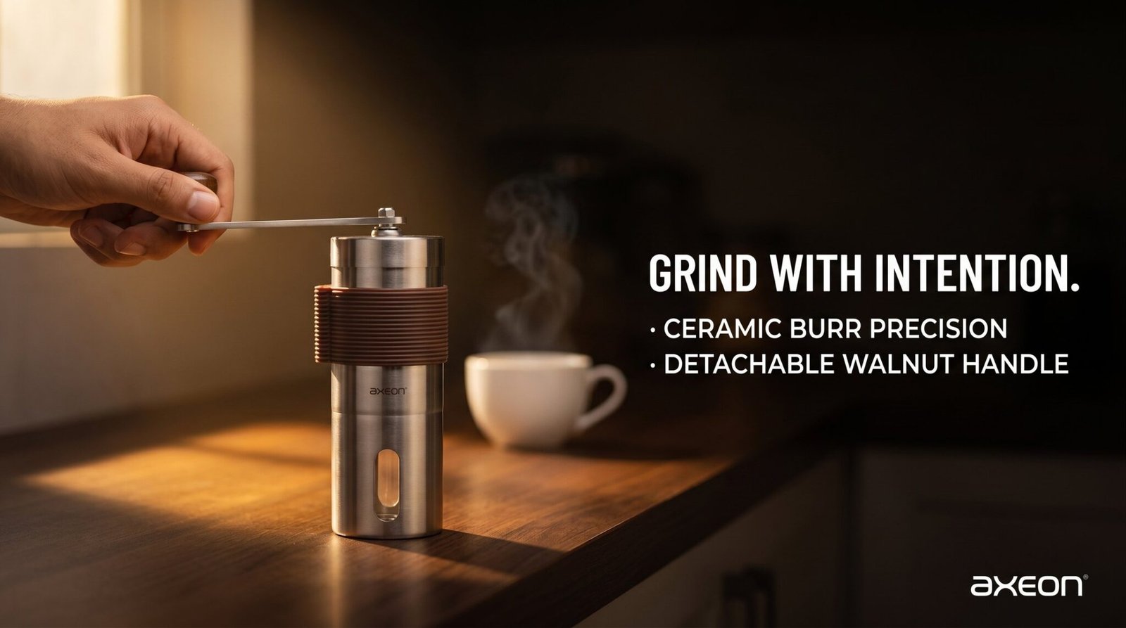 Axeon manual coffee grinder visual