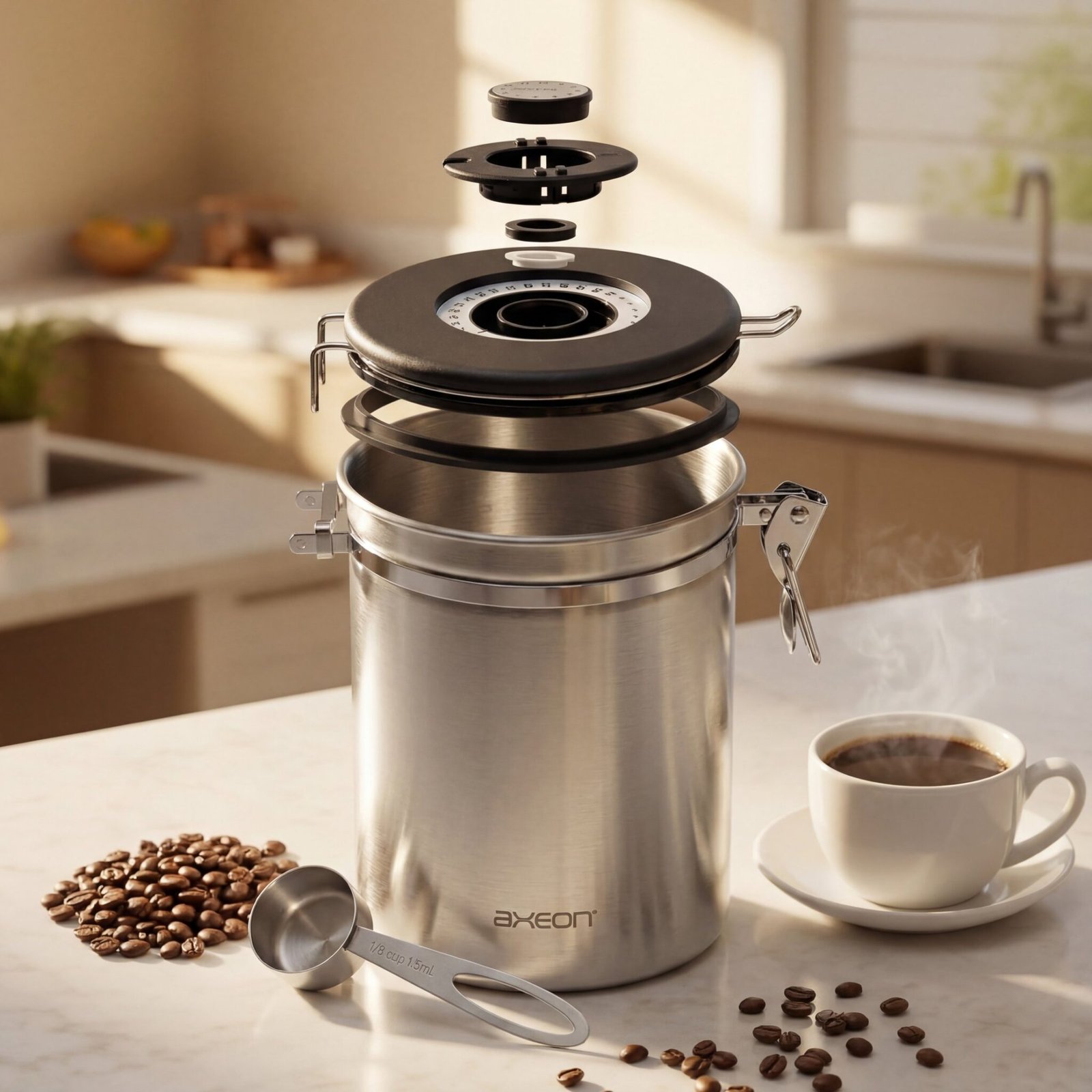 Axeon coffee storage canister visual