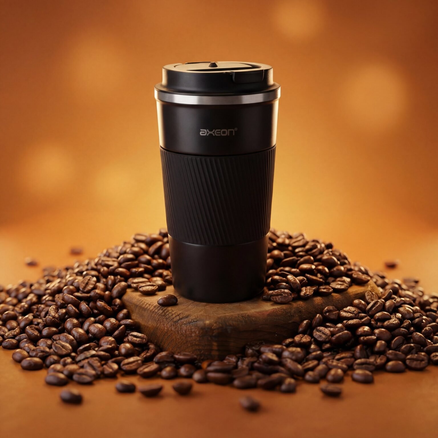 Axeon insulated coffee travel mug visual