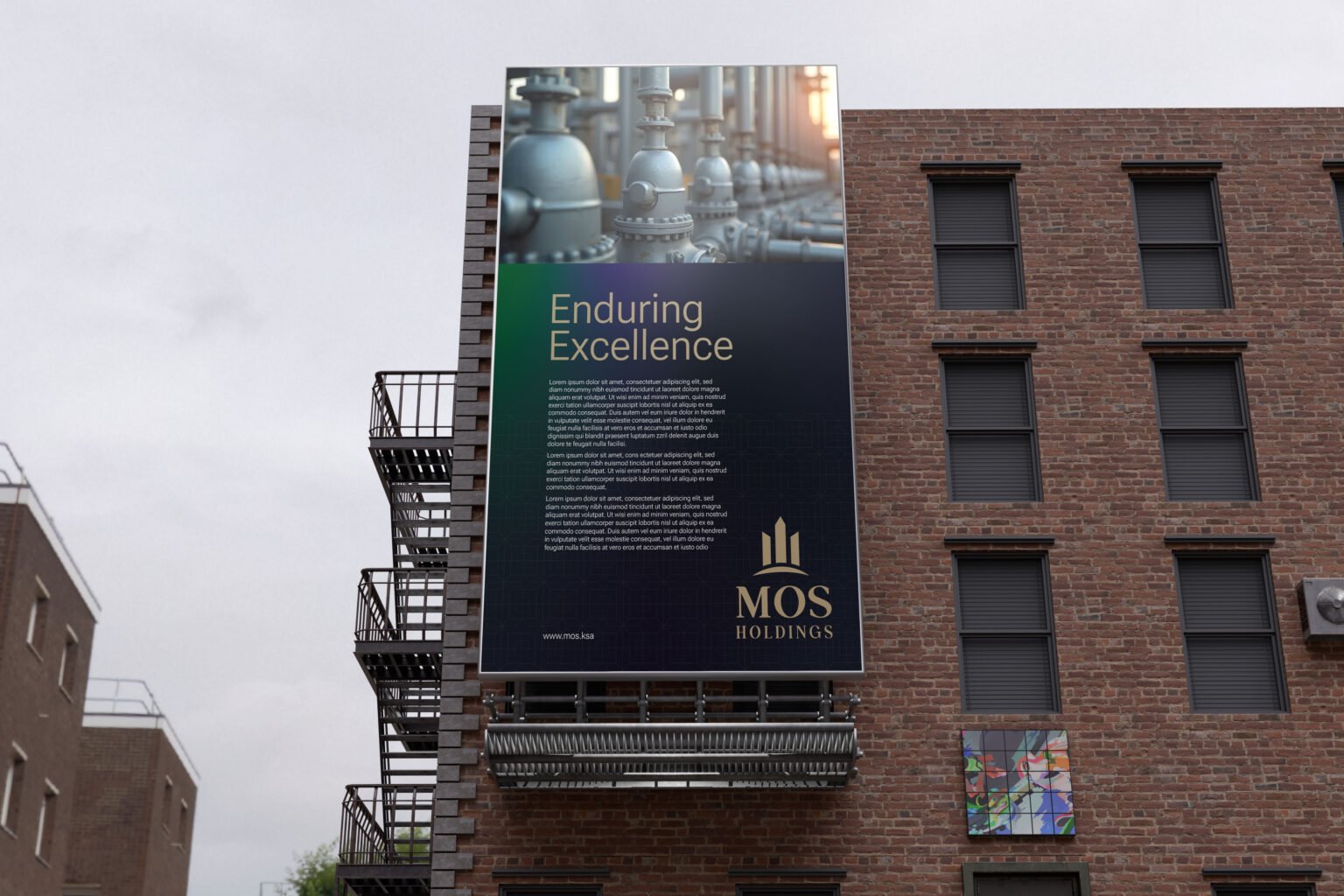 Moosawi brand identity billboard