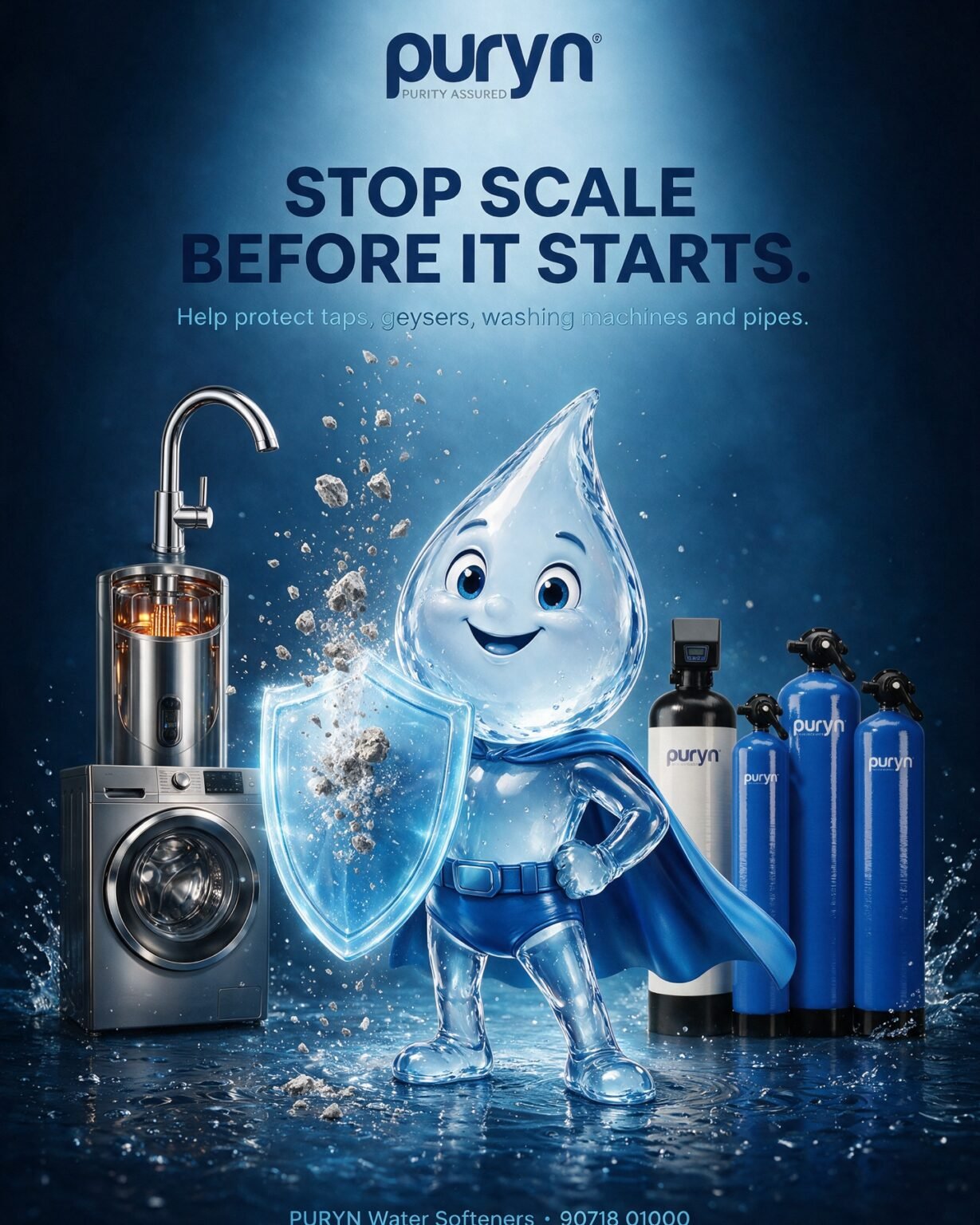 Puryn campaign about preventing hard-water scale